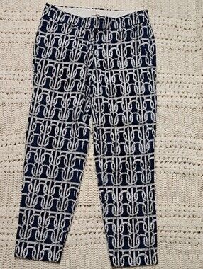 J. Crew Navy and White Stretch Pants